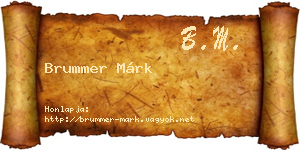 Brummer Márk névjegykártya